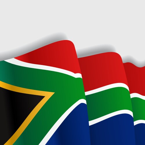 South African Flag Waving Vector Image