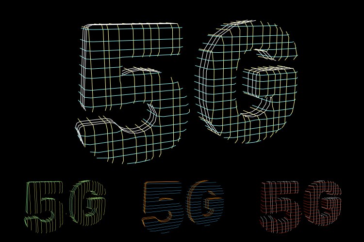 5g network sign wireless internet symbol contour vector image