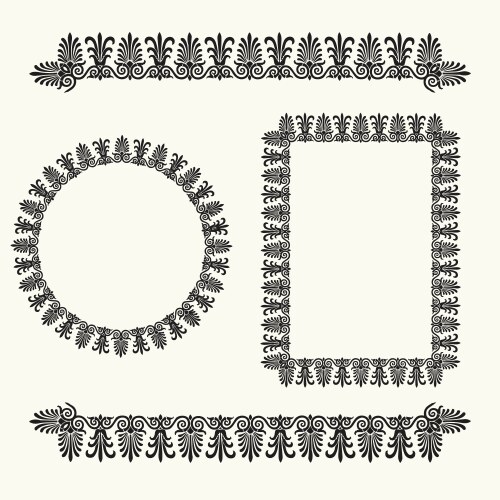 Circle design elements with patterns Royalty Free Vector