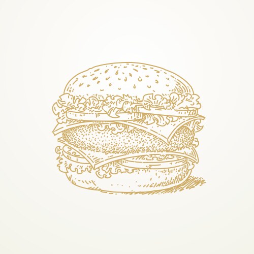Hand Drawn Burger Sketch Vector Image