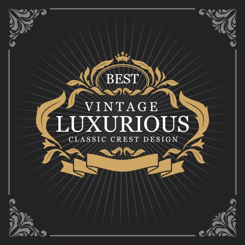Luxury Monogram Banner - Vintage Style Vector Image