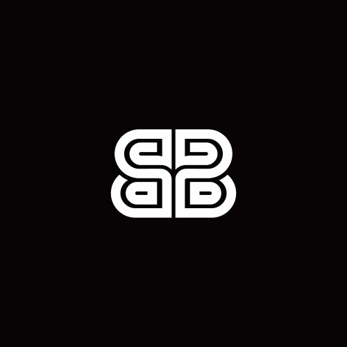 Ma logo monogram with negative space circle Vector Image