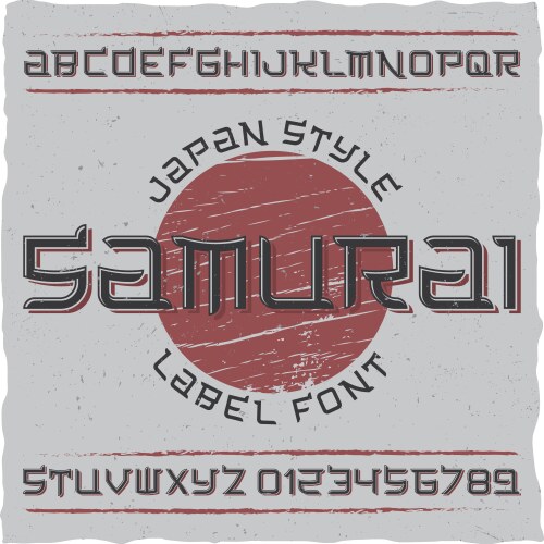Japanese Sun Label Font vector image