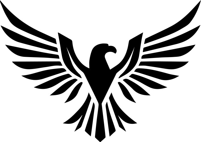 Majestic black eagle with wings spread wide a pow Vector Image