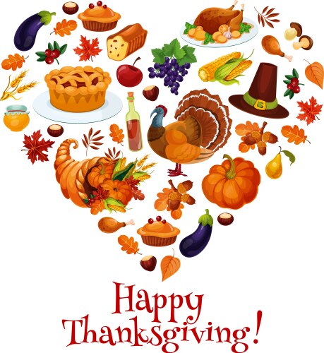 Thanksgiving Heart Celebration Vector Image