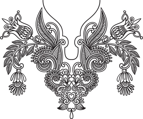 Neckline embroidery fashion Vector Image