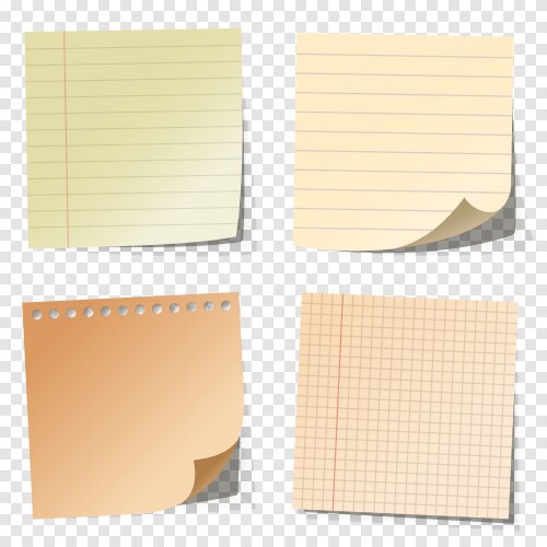 realistic blank sticky notes colored sheets vector image