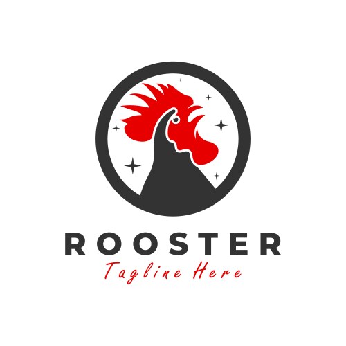 rooster head logo vector image