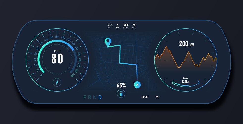 Car dashboard black buttons Royalty Free Vector Image