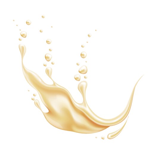 Creamy Vanilla Splash with Drops Vector Image