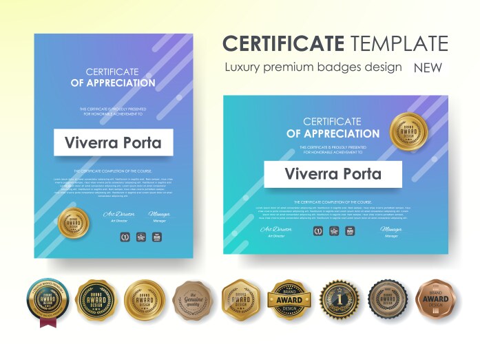 Modern purple certificate background template Vector Image