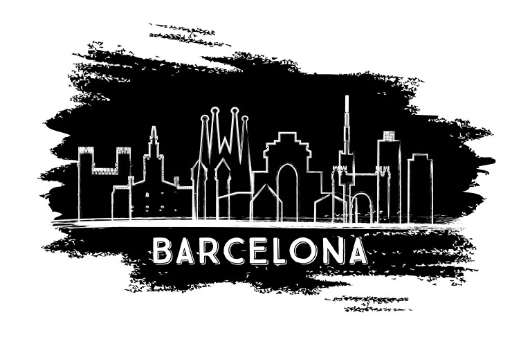 Barcelona Cityscape Silhouette Vector Image