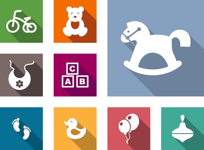 Kid icons Royalty Free Vector Image - VectorStock