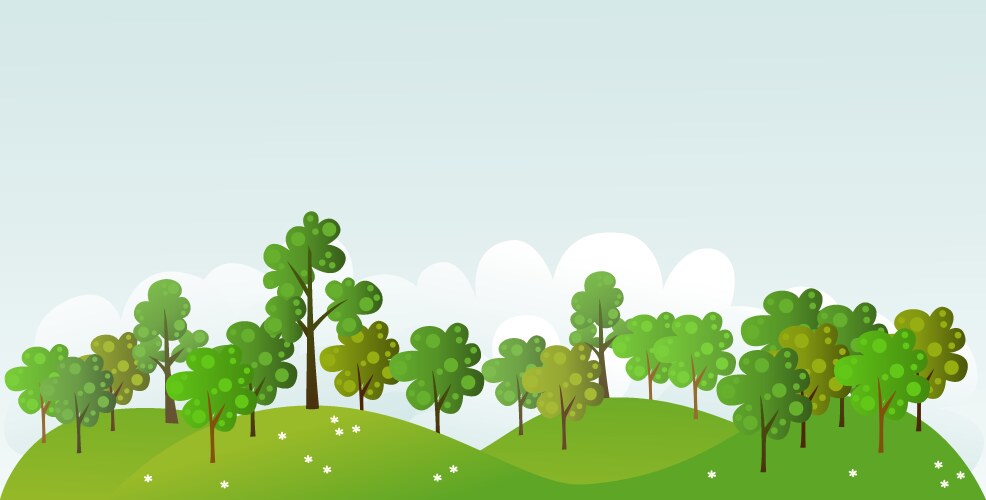 Green forest landscape Royalty Free Vector Image