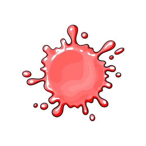 Cartoon red juice drop splash isolated Vector Image