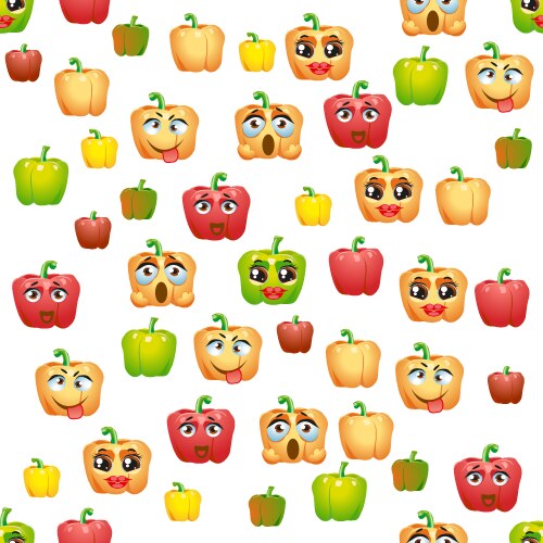 Cute seamless pattern with cartoon emoji bell vector image