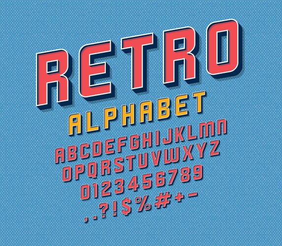 Retro style arcade games font Royalty Free Vector Image