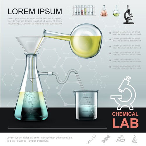 Realistic lab equipment template Royalty Free Vector Image