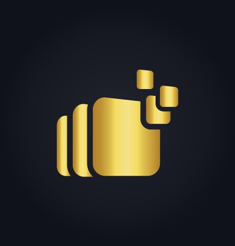 Round chart business orbit gold logo Royalty Free Vector