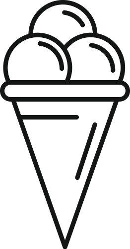Ice cream cone icon outline style Vector Image