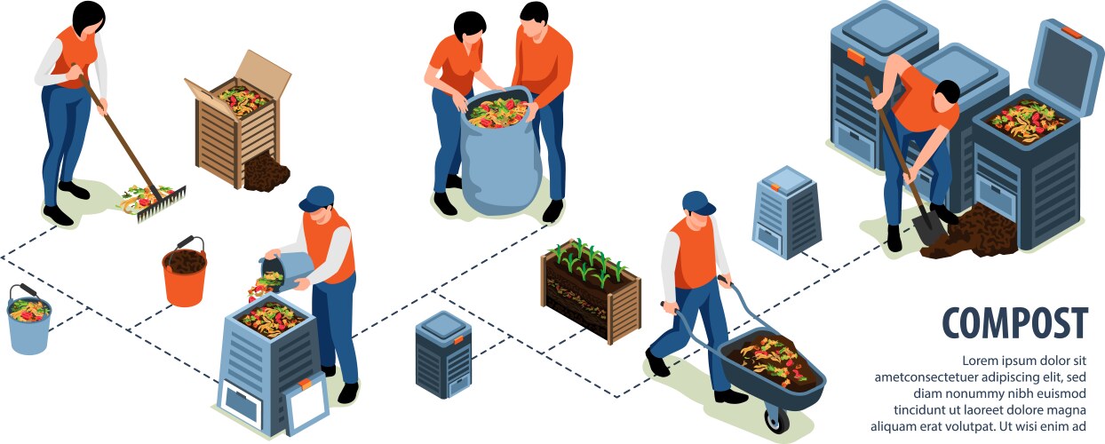 Compost realistic concept Royalty Free Vector Image