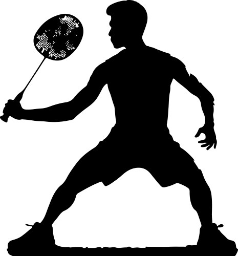 Badminton player silhouette vector image