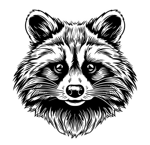 Cute raccoon sketch hand drawn in comic style Vector Image