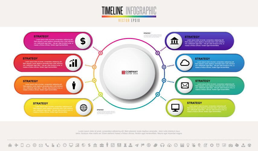 10 steps infographic timeline design template Vector Image