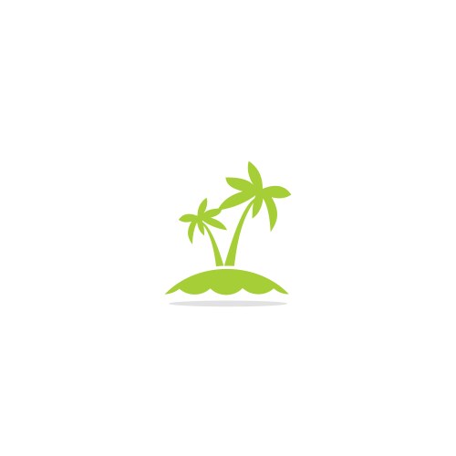 Sunset palm tree beach tropic gold logo Royalty Free Vector
