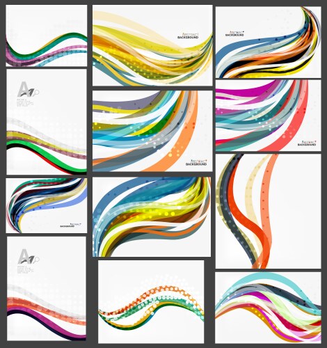 Set of wave elegant modern geometrical templates vector image