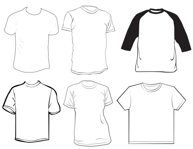Collared T-Shirt Template Vector Image