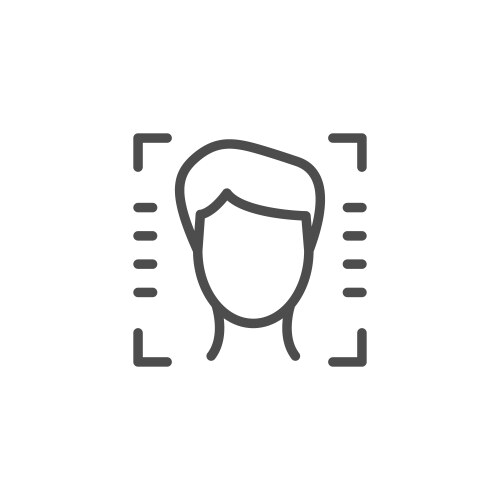 Face id line outline icon vector image