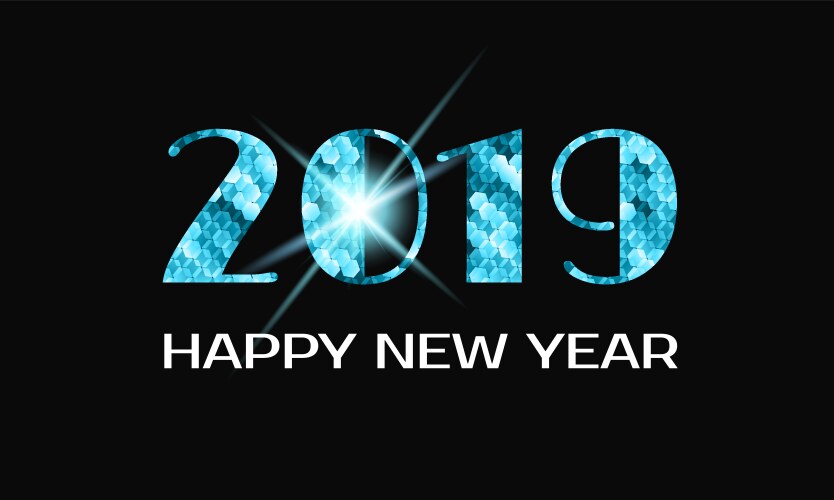 Happy new year 2019 greeting card with numbers vector image