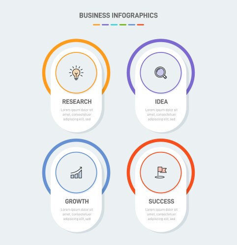 4 clean infographic design shaped elements Vector Image