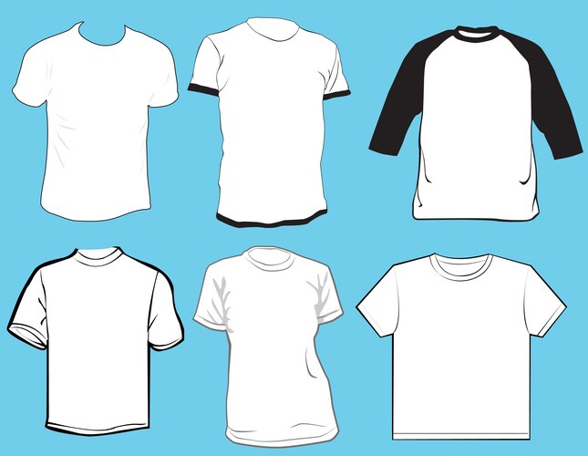 Collared T-Shirt Template Vector Image