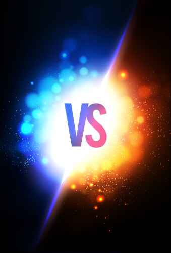 versus vs sign on power light blue and gold vector image