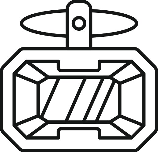 Cable car cabin hanging on ropeway carrying Vector Image