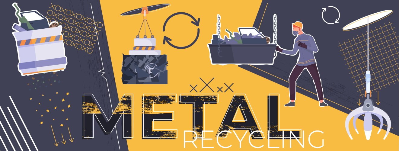 Scrap metal recycling set Royalty Free