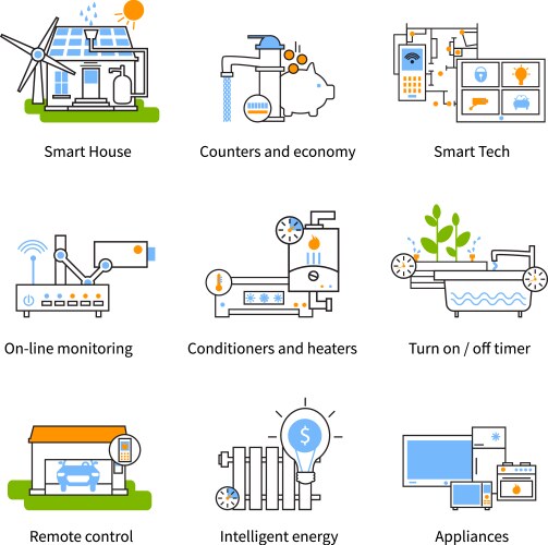 Smart grid concept icon Royalty Free Vector Image