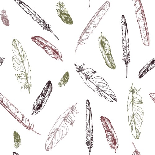 Feather seamless background Royalty Free Vector Image