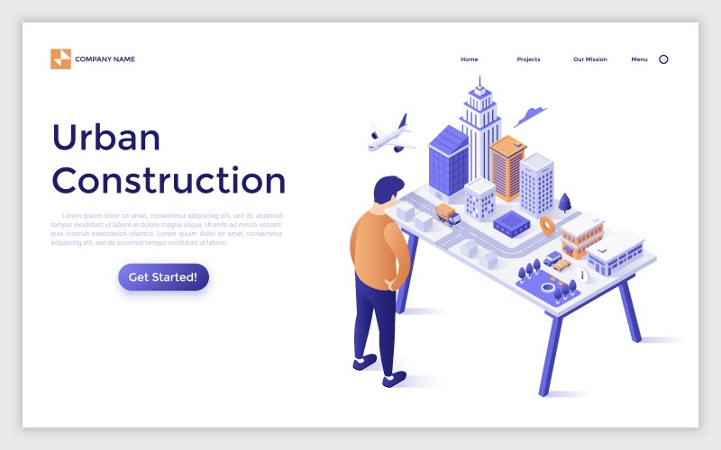 Isometric building construction flowchart Vector Image