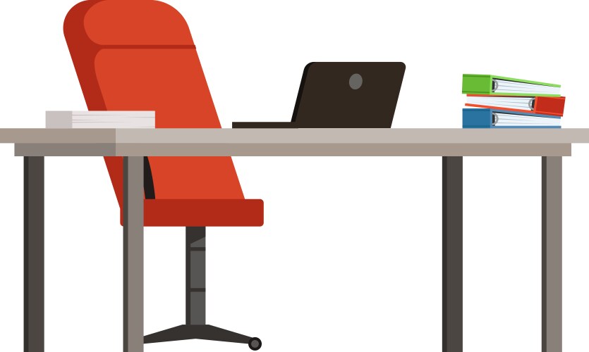 Workplace icon desk with laptop and document vector image