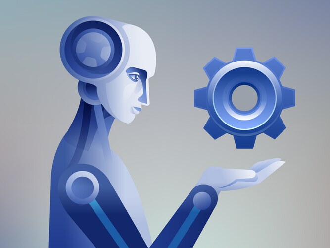 Artificial intelligence robot vs human – Royalty-Free Vector | VectorStock