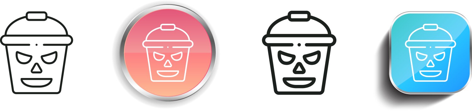 Bucket icon thin linear regular and button style vector image
