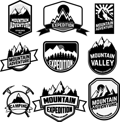 Mountain badge set2 Royalty Free Vector Image - VectorStock