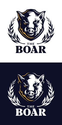 Logo of a boars head with its tusks vector image