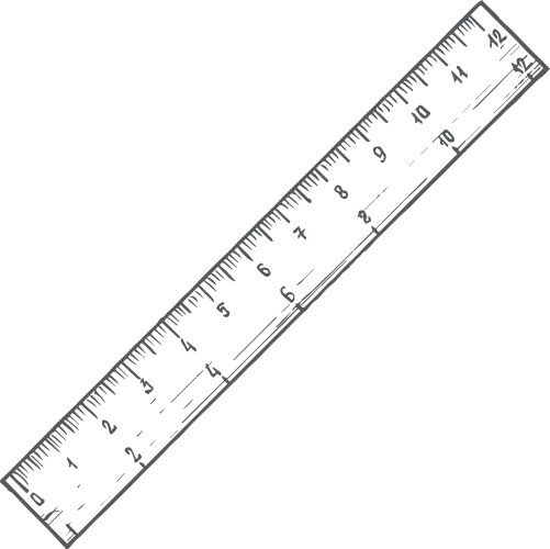 ruler hand drawn doodle vector image