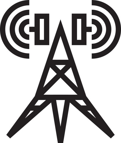 broadcasting antenna icon metal tower for signal vector image