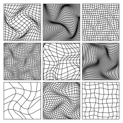 wireframe shapes lined perspective mesh 3d grid vector image