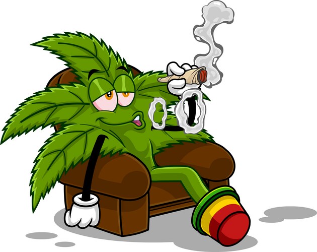Happy marijuana leaf cartoon character Vector Image